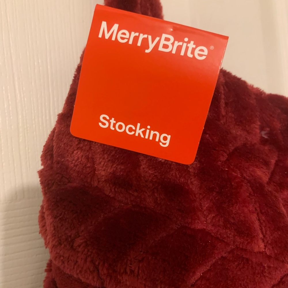 MerryBrite Burgundy Holiday Stocking